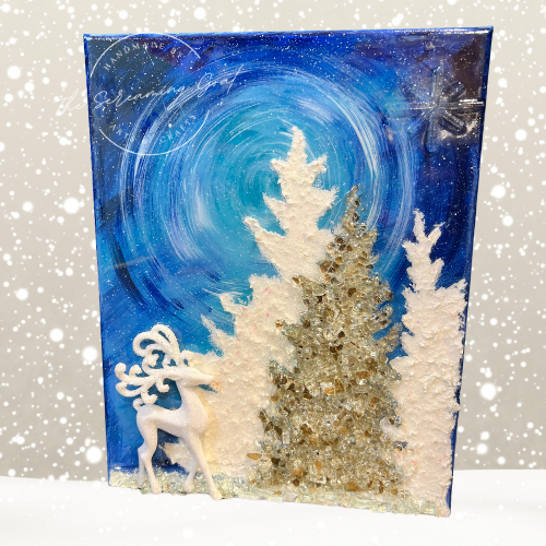 Winter Night Sky Painting