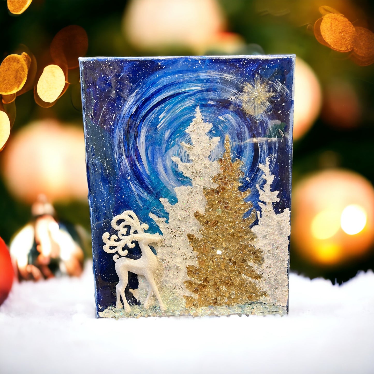 Winter Night Sky Painting
