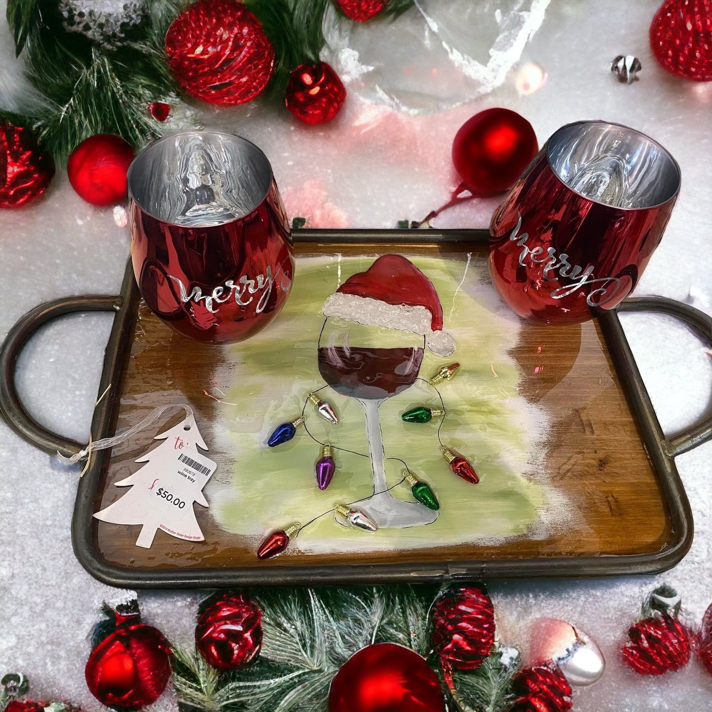 Wine serving tray