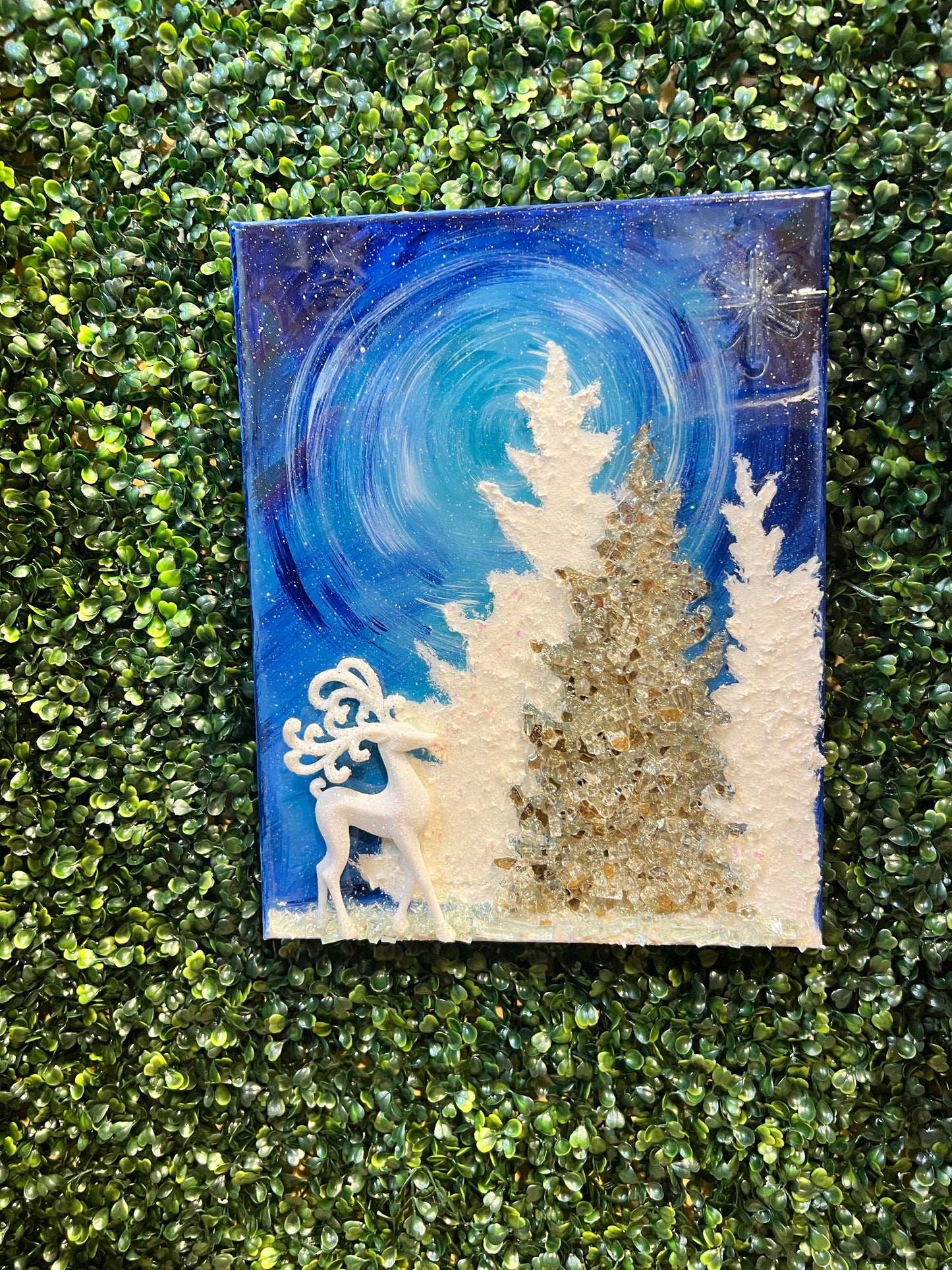 Winter Night Sky Painting