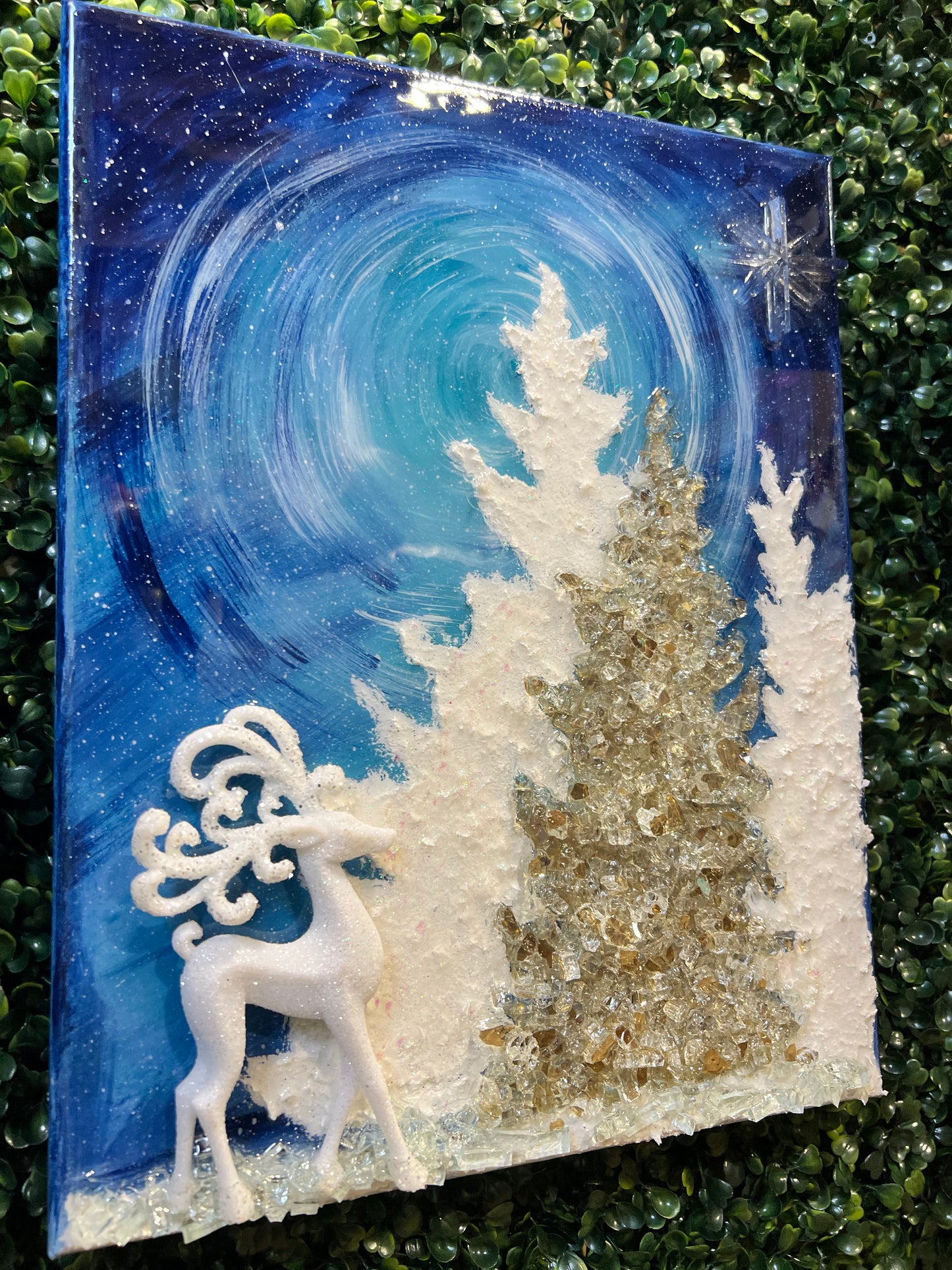 Winter Night Sky Painting