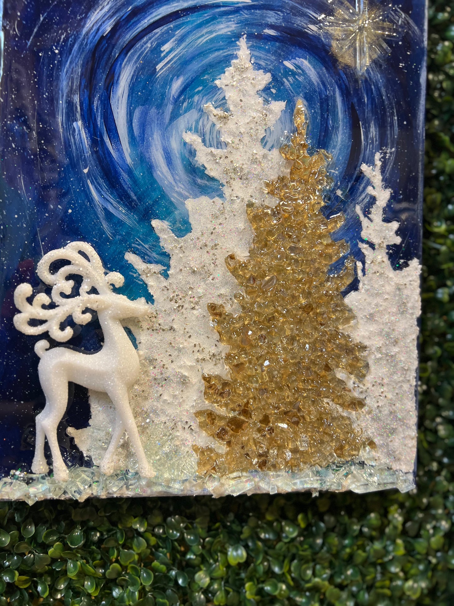Winter Night Sky Painting