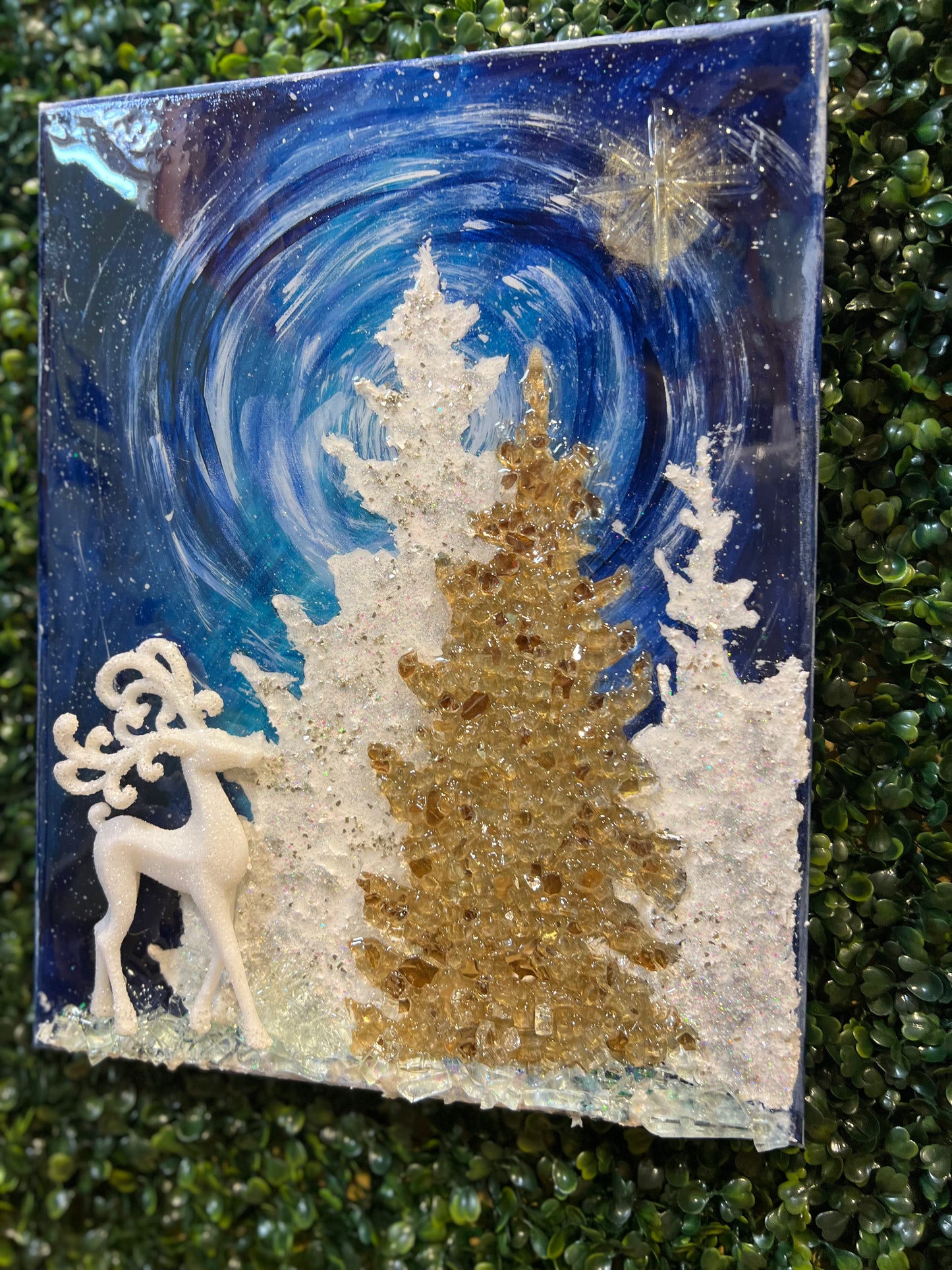 Winter Night Sky Painting