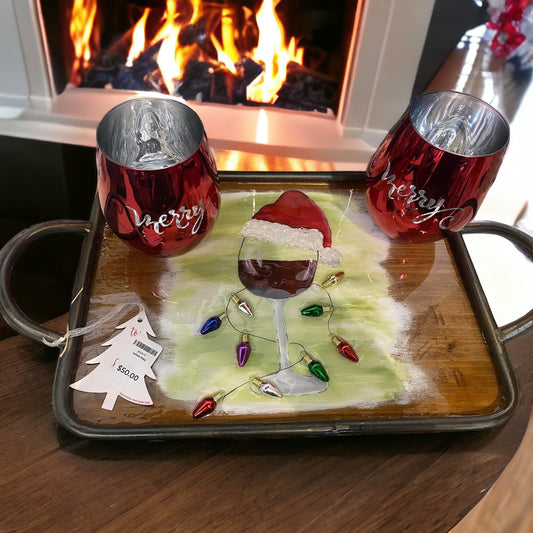 Wine serving tray