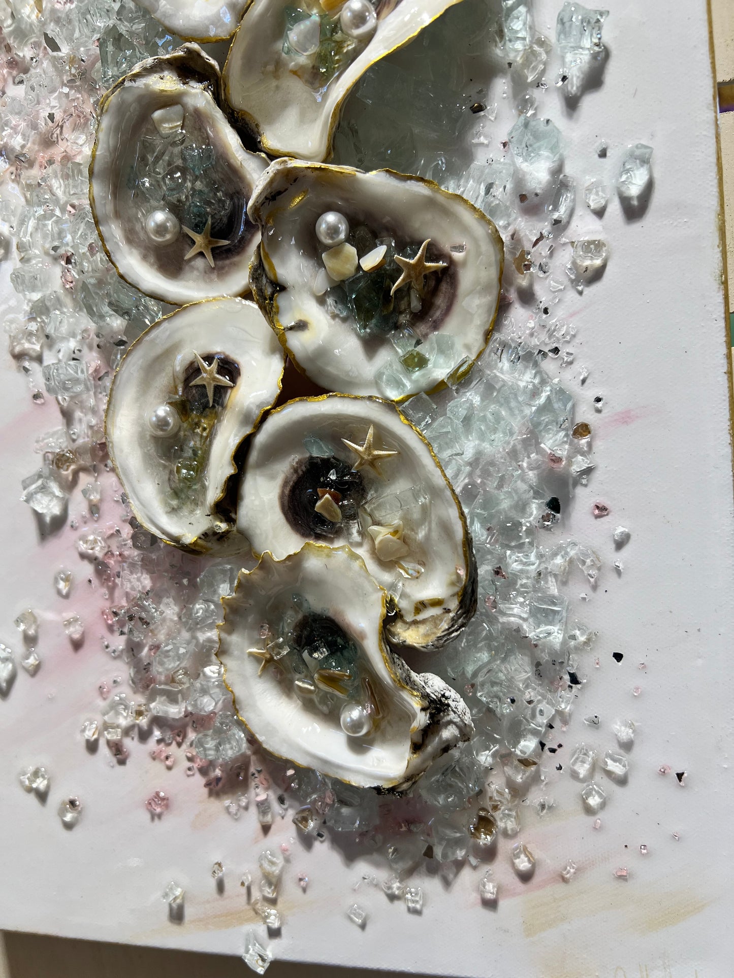 Gold and Pink Oyster Painting