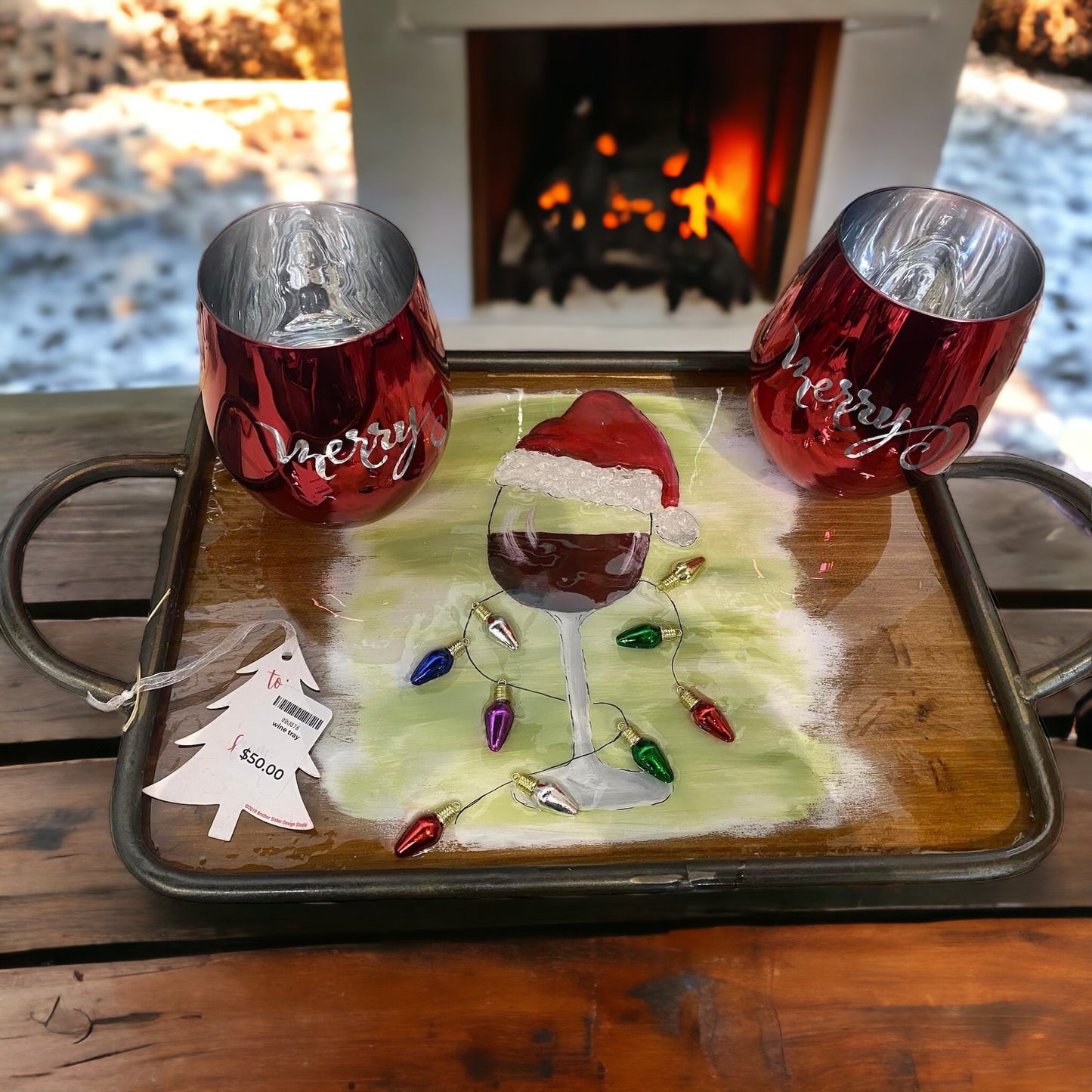 Wine serving tray